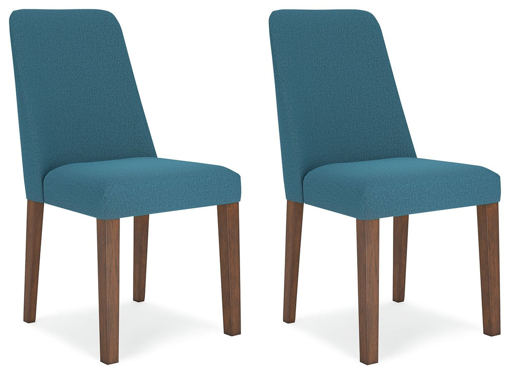 Lyncott - Dining Uph Side Chair (Set of 2) - Blue / Brown