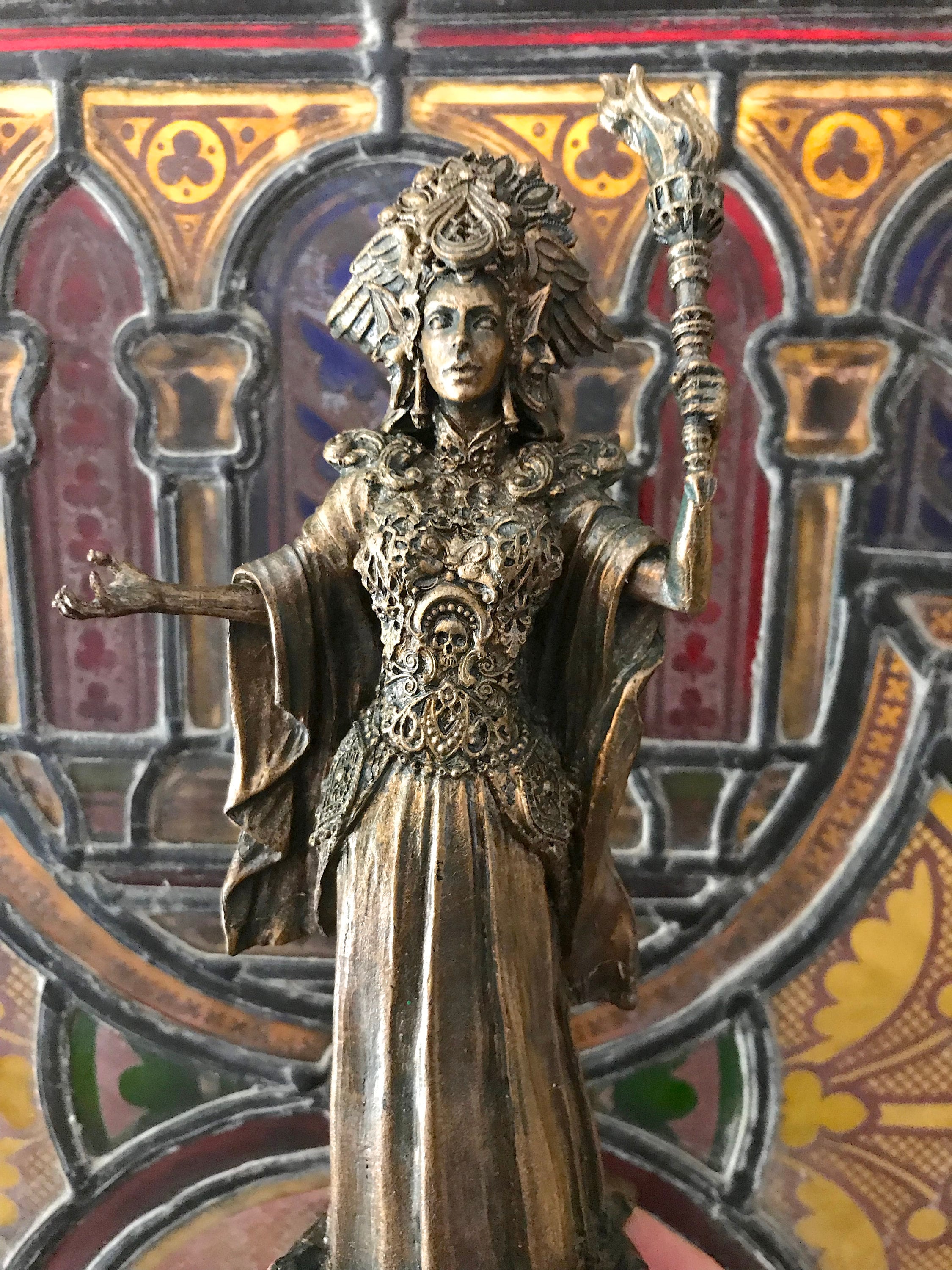 Hecate, Goddess of Witchcraft and Magic Statue, Half Scale | Pagan Mythical Goddess Figurine | Folklore Altar Statue for Gothic Home Decor