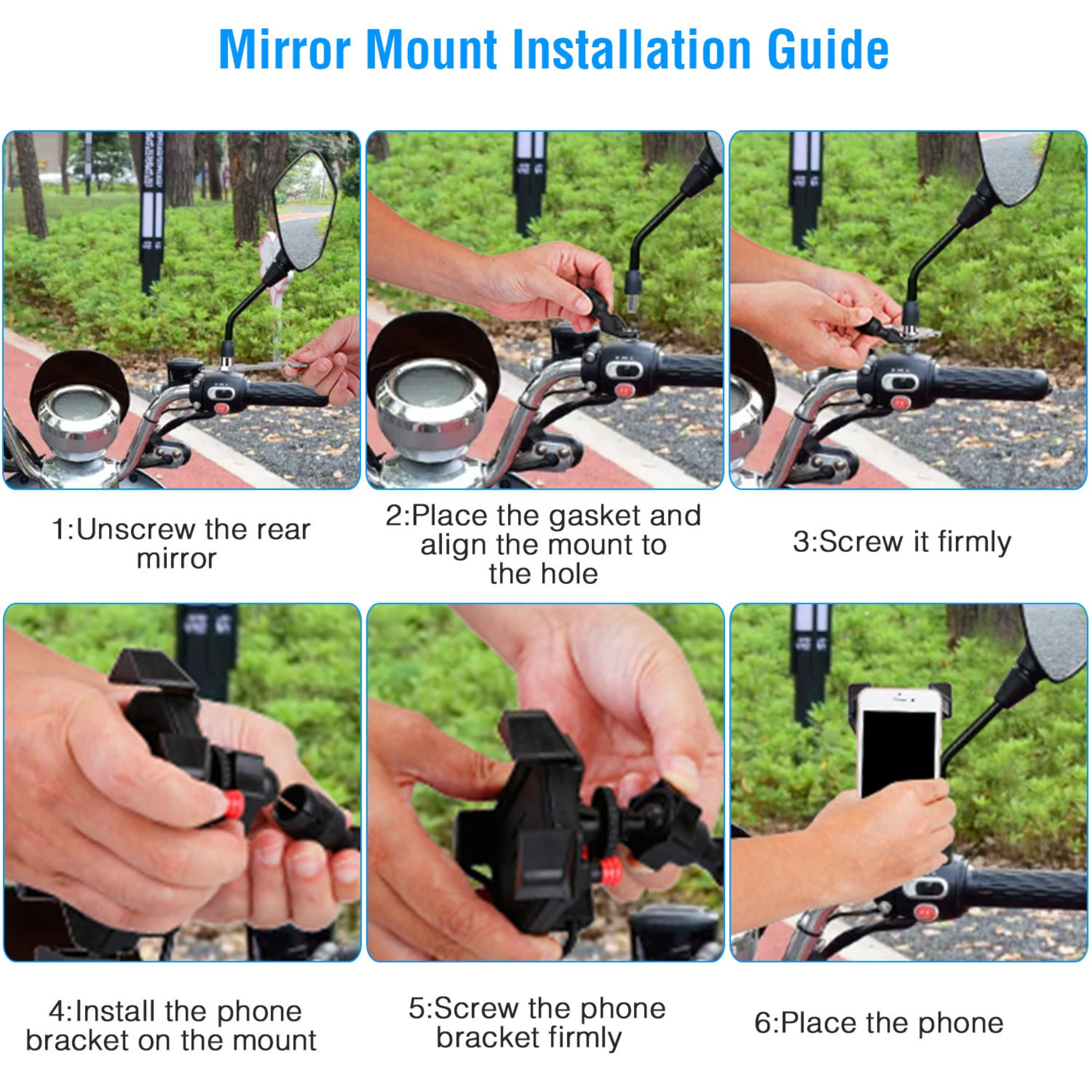 GBruno Handlebar Mirror Mobile Phone Holder