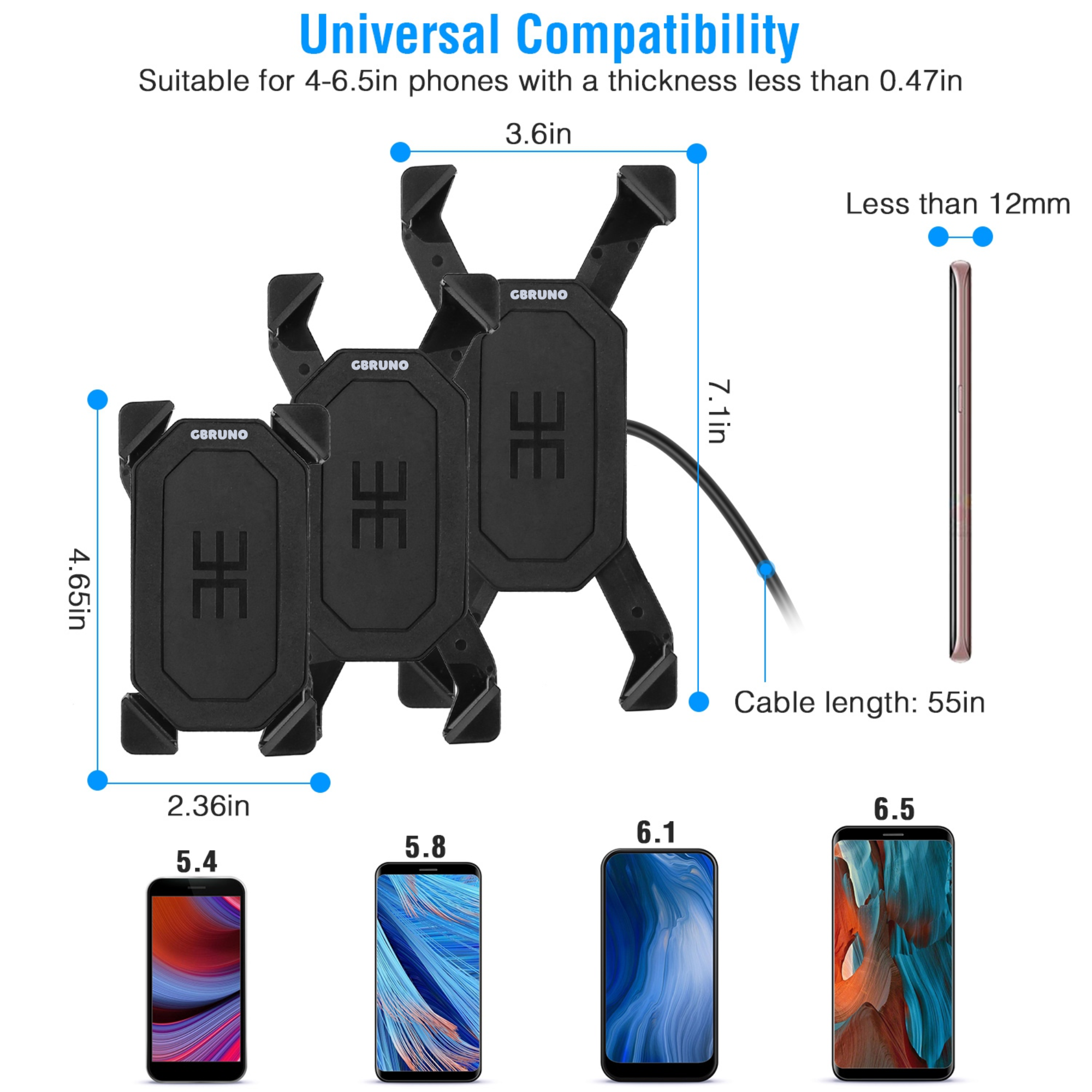 GBruno Handlebar Mirror Mobile Phone Holder