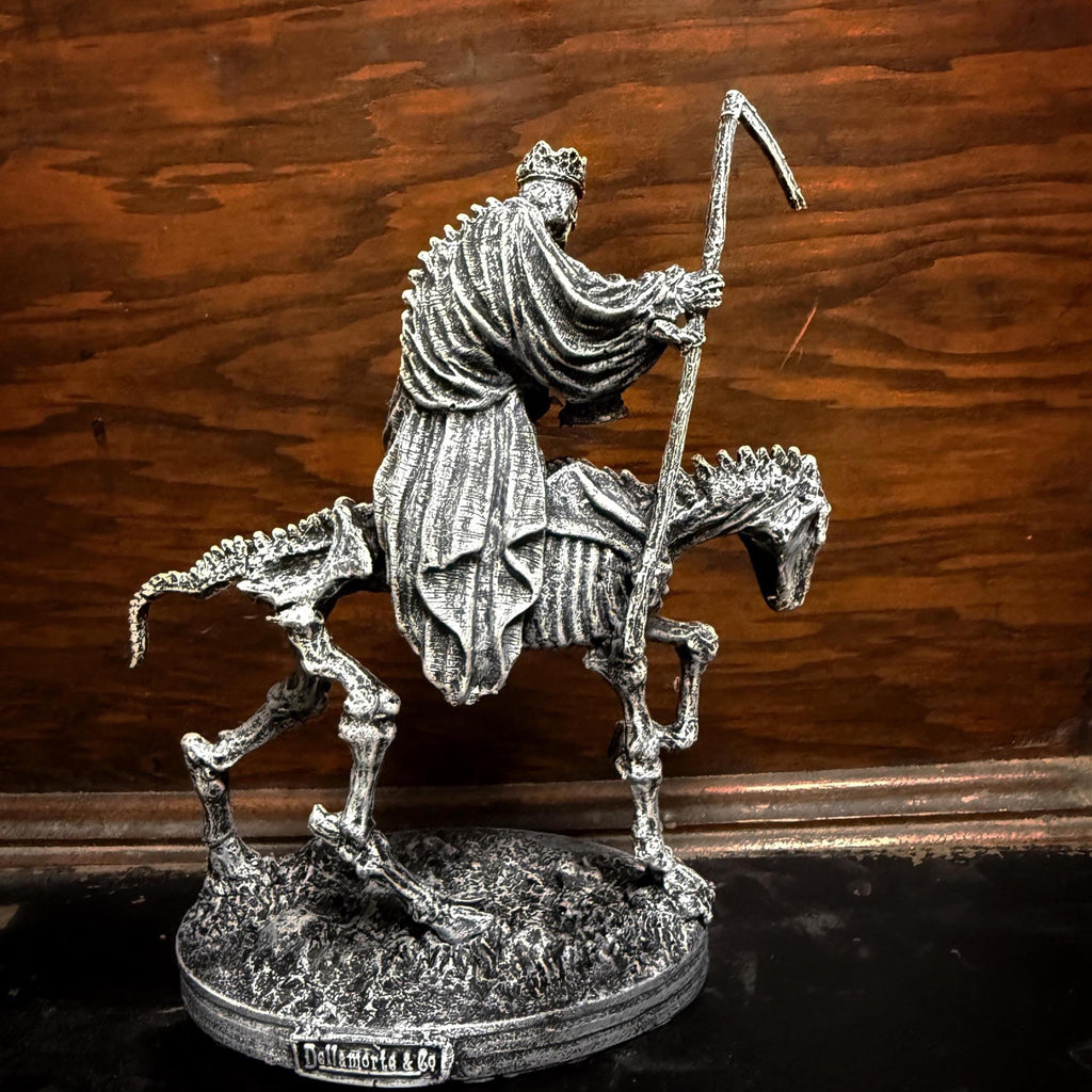 Triumph of Death: Grim Reaper on Skeletal Horse Statue, Hand Painted Resin Figurine, Horror Art |Gift for Gothic and Dark Fantasy Collectors