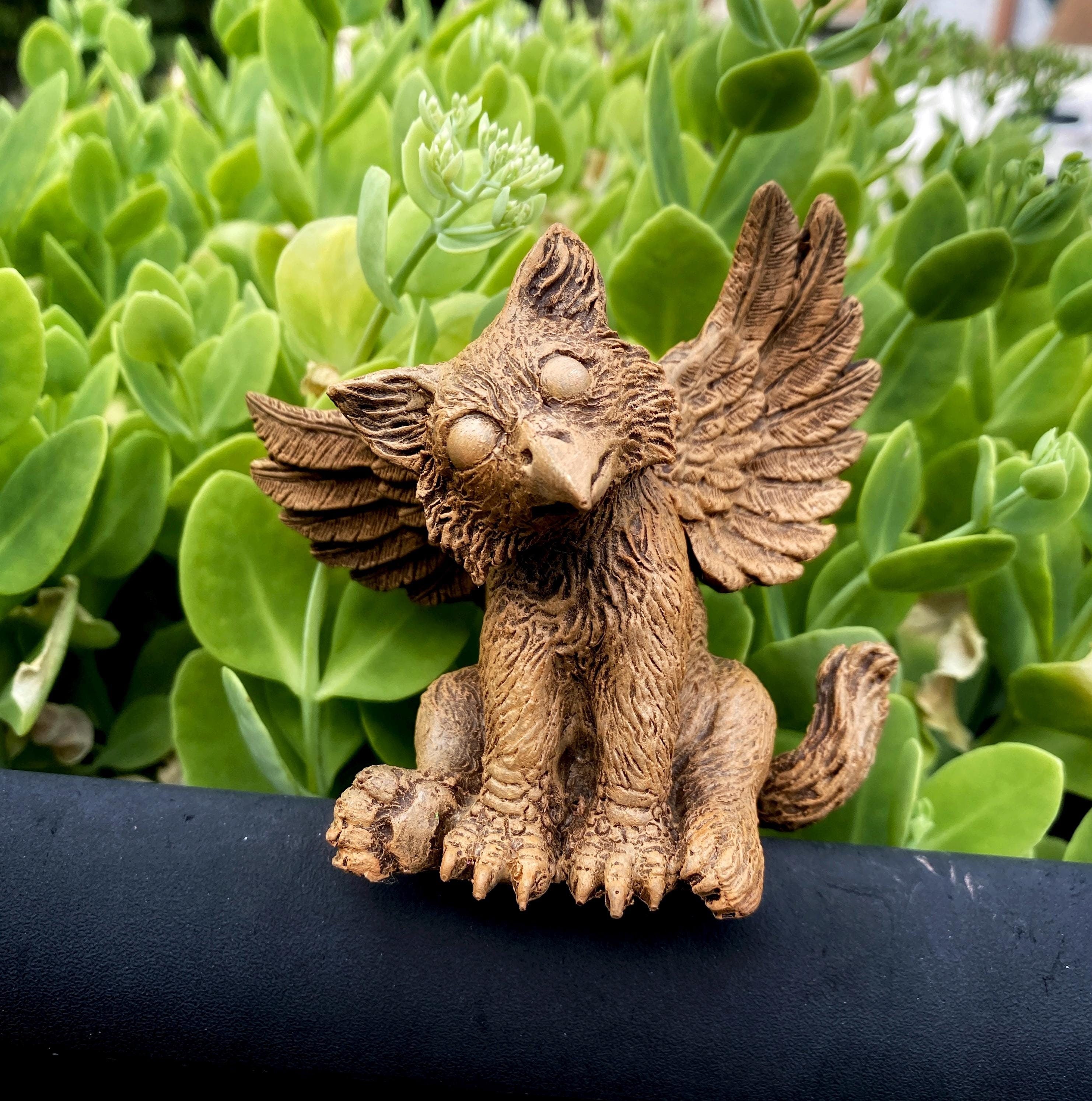 Baby Griffin Statue, Hand Painted Resin Sculpture | Mythical Creature Figurine | Unique Legendary Baby Griffin Figurine. Fantasy Art Gift