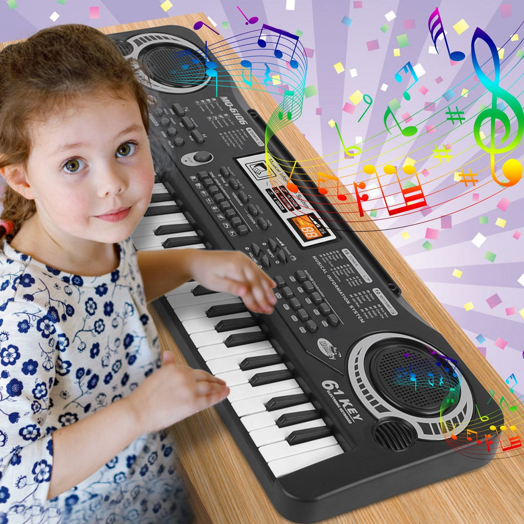 61 Keys Digital Music Electronic Keyboard Electric Piano Musical Instrument Kids Learning Keyboard w/ Microphone For Beginners Kids Girls Boys Adults