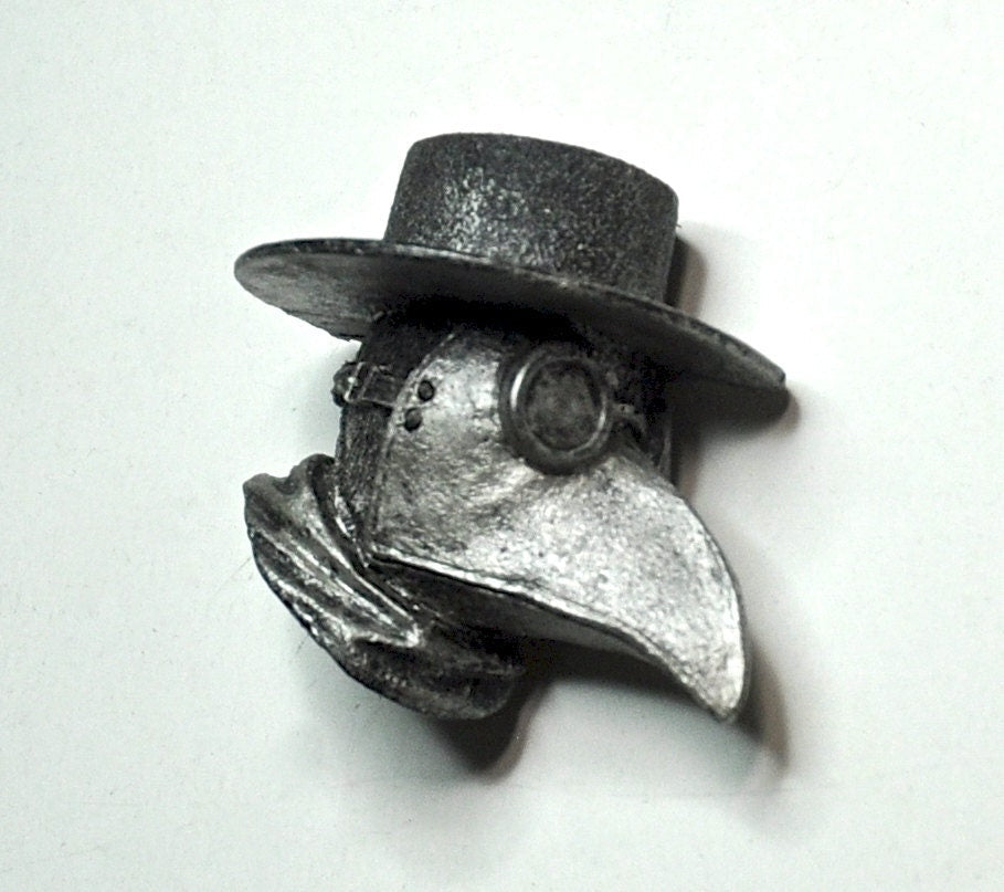 Plague Doctor Magnet, Hand Painted Resin Sculpture | Gothic Fantasy Decor | Plague Dr. Magnet for Fantasy and Gothic Decor