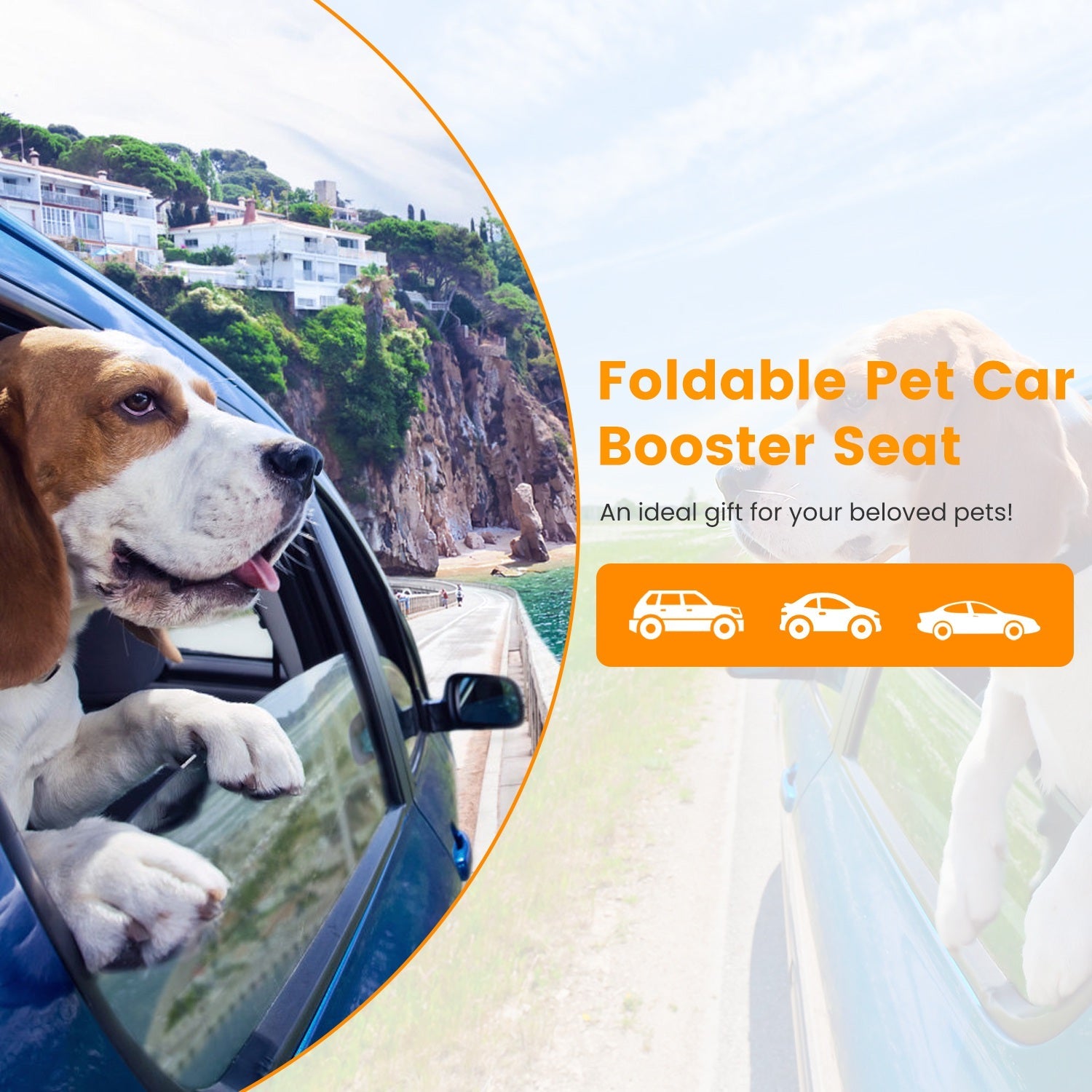 Small Dog Car Seat with Harness Center Console Pet Booster Seat Travel Car Seat with Side Pocket Cotton Velvet Cushion for Dogs Cats Up to 9LBS