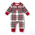Baby Christmas Plaid Henley Bamboo Romper