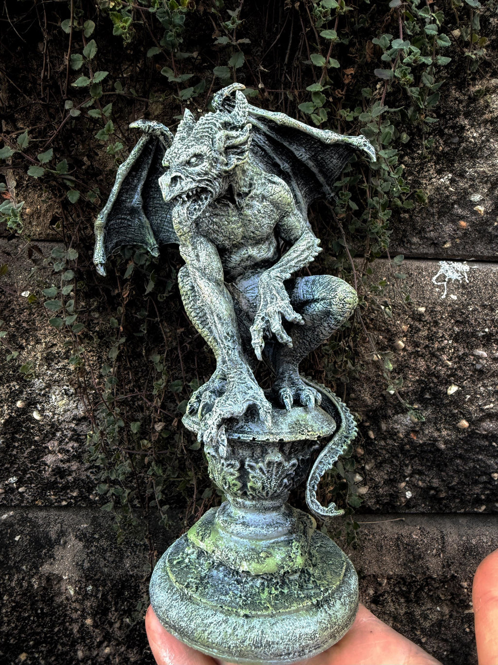 Gargoyle Statue, Hand Painted Resin | Legendary Medieval Monster Figurine | Demon Gargoyle Statue for Fantasy Art lover and Gamer Decor