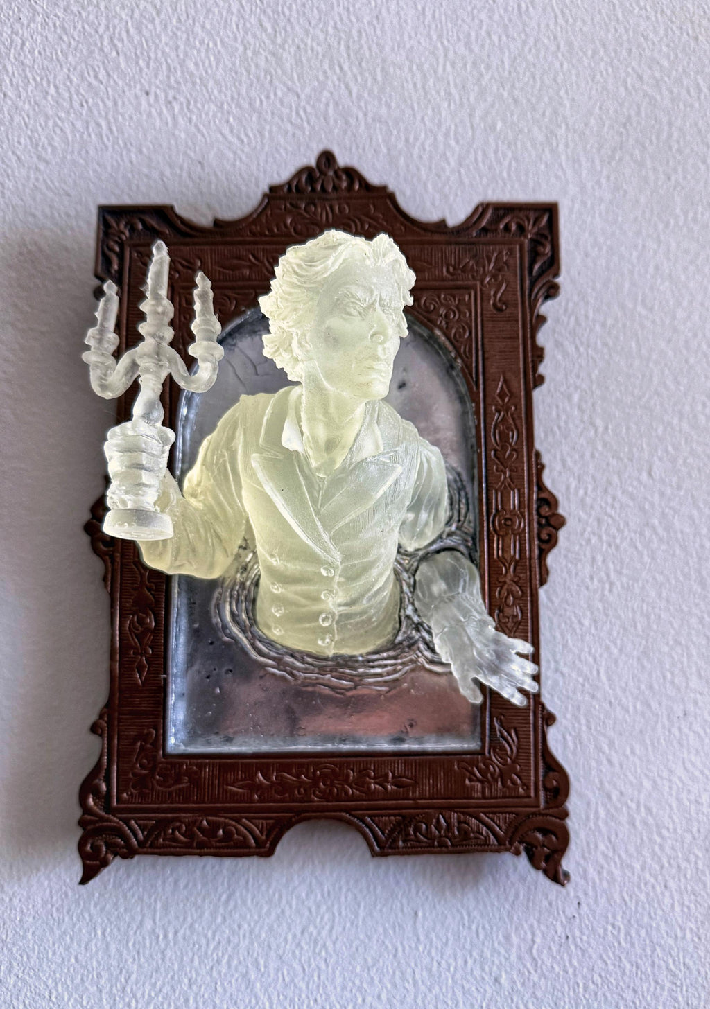 Gentleman Ghost in the Mirror Wall Plaque, Glow in the Dark Resin | Victorian Gothic Haunted Wall Art | for Halloween and Spooky Home Decor