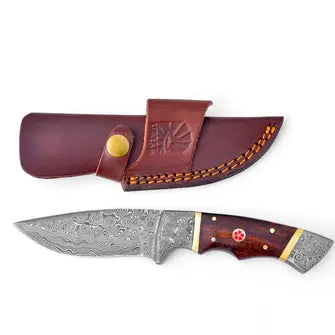 The Walnut Fusion Damascus Steel Utility Knife TK-086W