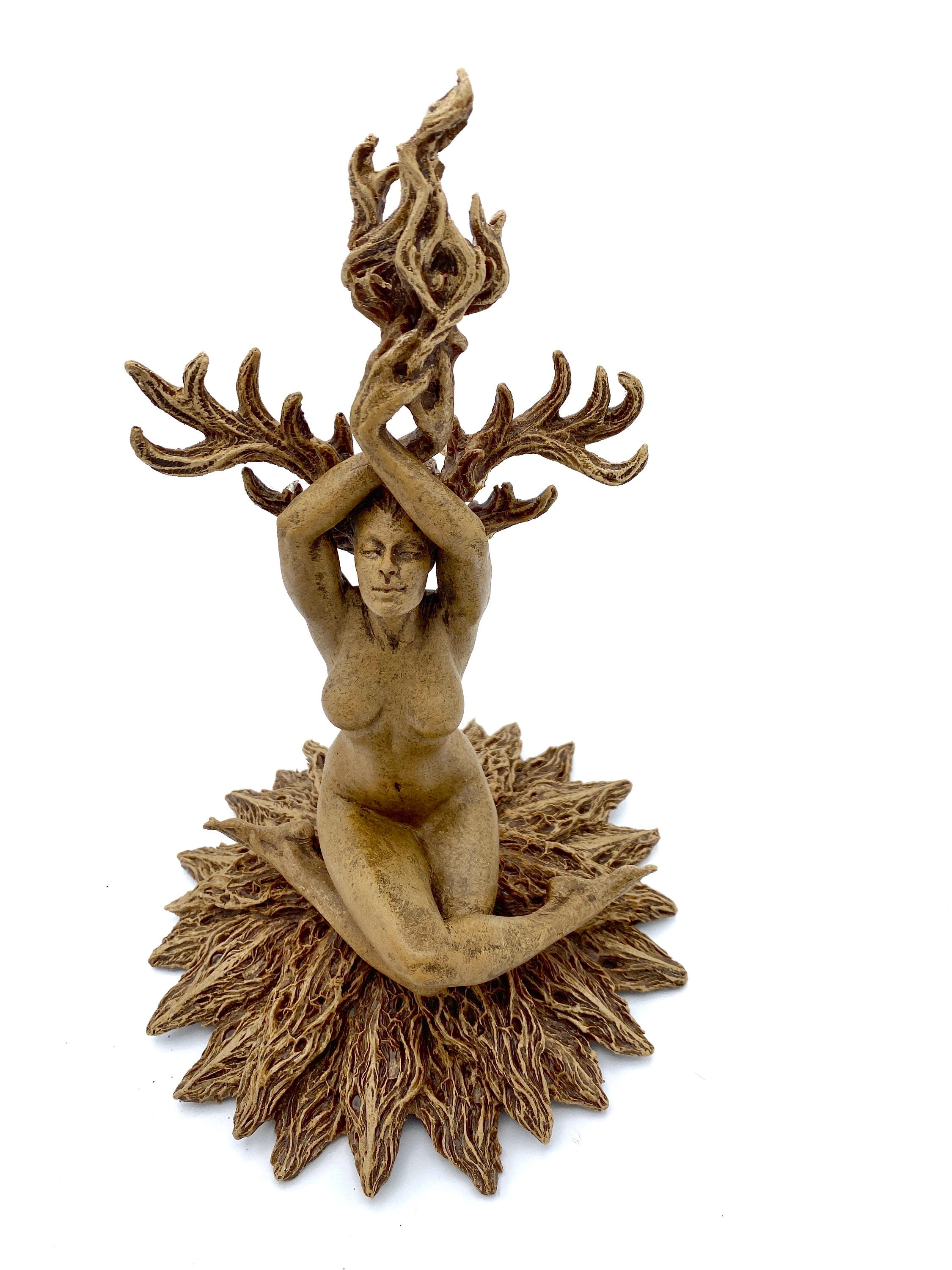 Prakrit Shakti: The Awakening Spirit, Hand Painted Resin Statue |  Mythical Yoga Meditation Figurine | Goddess Altar Statue for Yoga Lovers