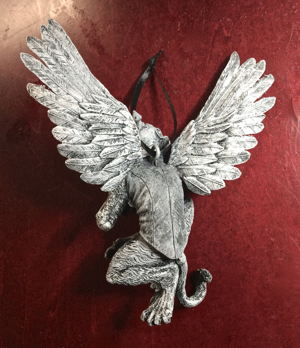 Flying Monkey Ornament, Hand Painted Resin Sculpture | Mythical Creature Figurine | Wizard of Oz Winged Monkey Ornament. Fantasy Art Decor