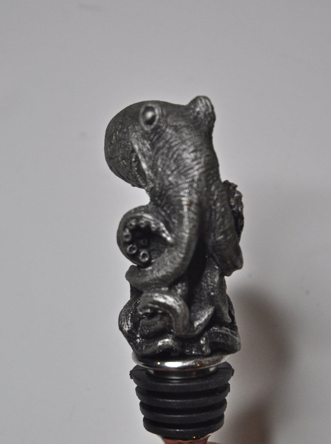 Kraken  Winestopper, Hand Painted Resin | Gothic Nautical Barware | Octopus Cthulhu Bottle Stopper, Gothic Wine and Barware Gift