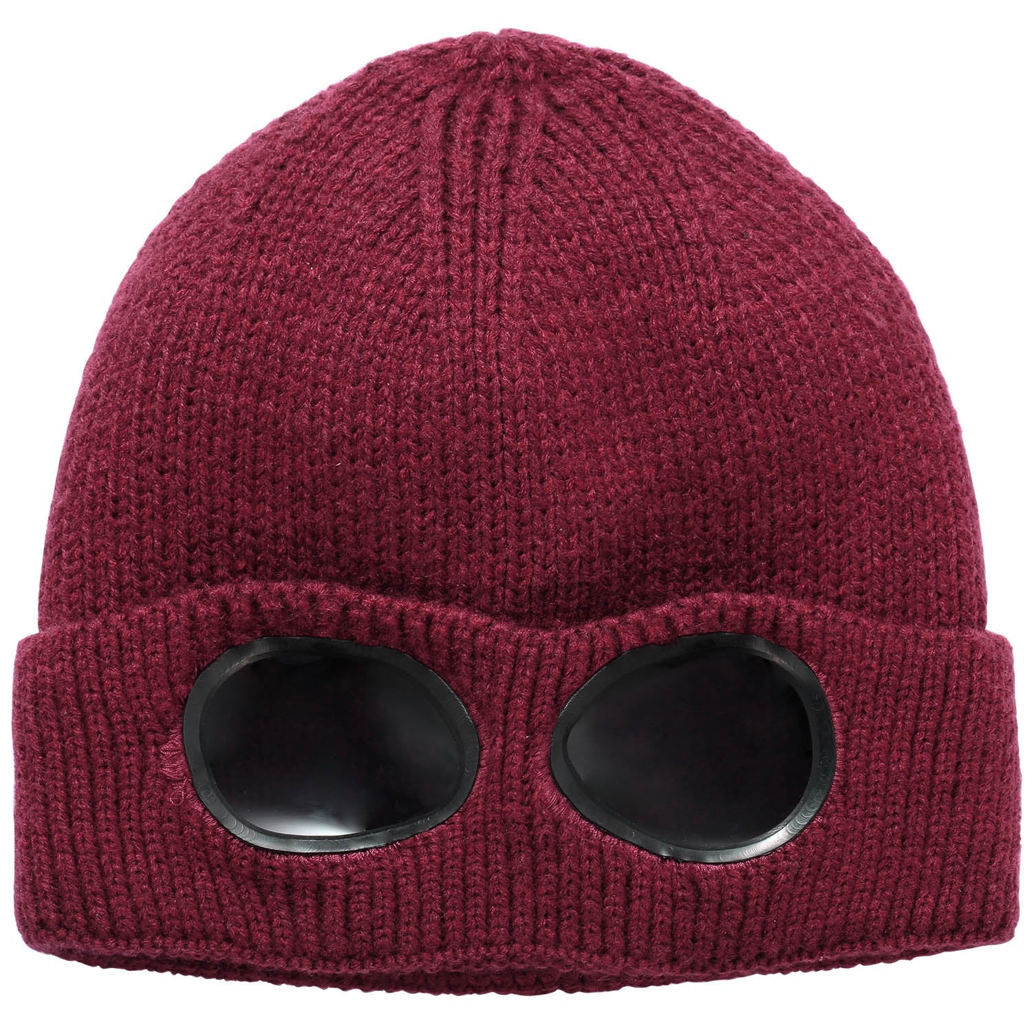 Unisex Knit Beanie Hat with Goggle Chunky Winter Warm Hat Skull Cap 4 Colors