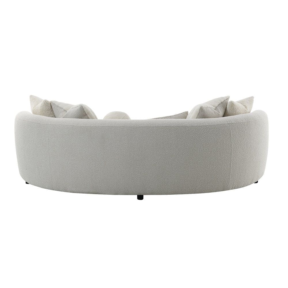 Iniko - Sofa With 6 Pillows - Beige Boucle