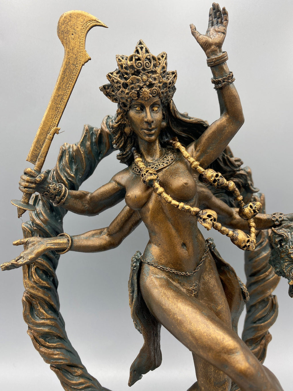 Kali Goddess Statue, Hand Painted Resin Sculpture |Mythological Figurine |Myths and Legends Hindu Statue |Mythic Altar Statue for Home Decor