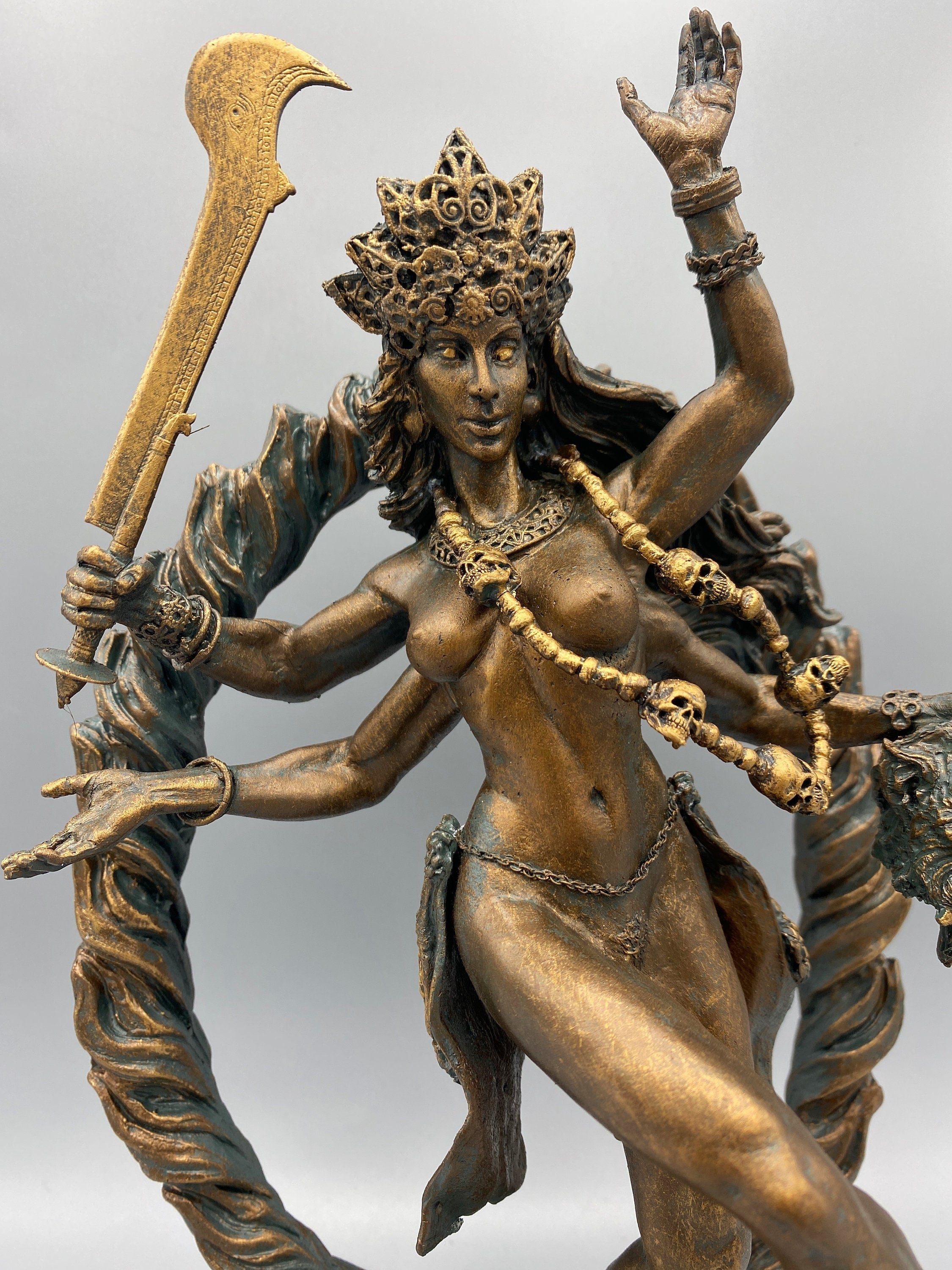 Kali Goddess Statue, Hand Painted Resin Sculpture |Mythological Figurine |Myths and Legends Hindu Statue |Mythic Altar Statue for Home Decor