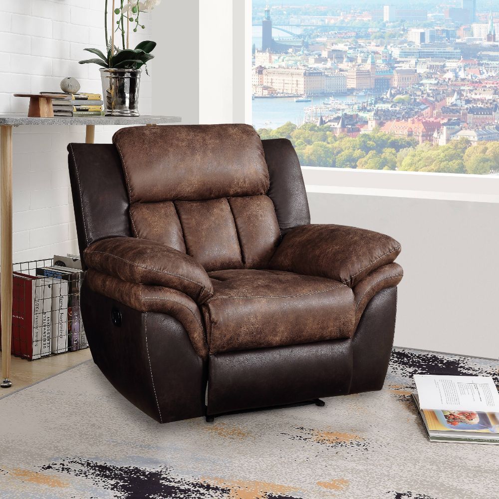Jaylen - Motion Recliner - Toffee & Espresso Polished Microfiber