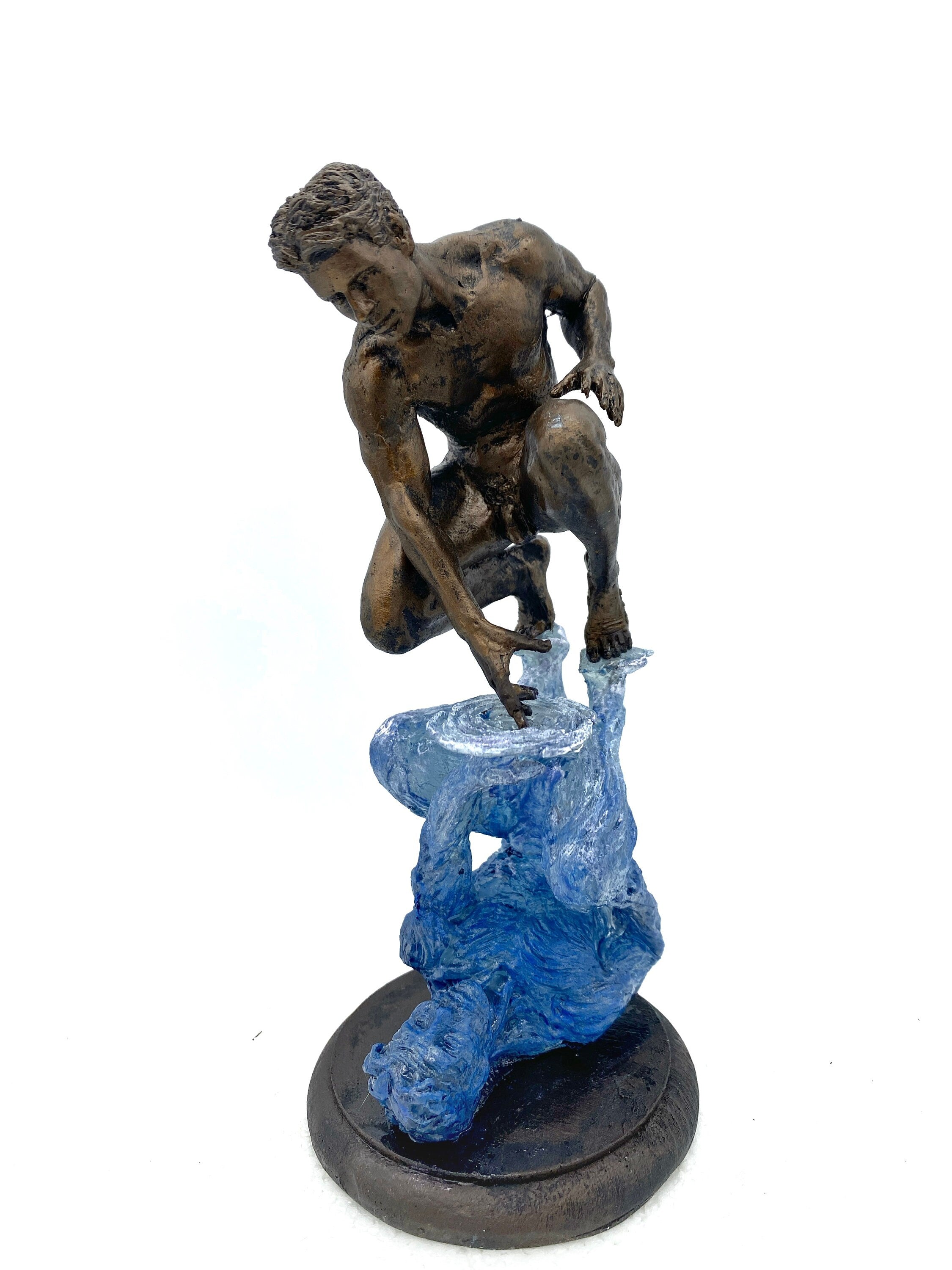 Narcissus' Reflection Statue: Introspection and Identity | Mythological Character Figurine |Myths and Legends Statue |Fantasy Art Home Decor