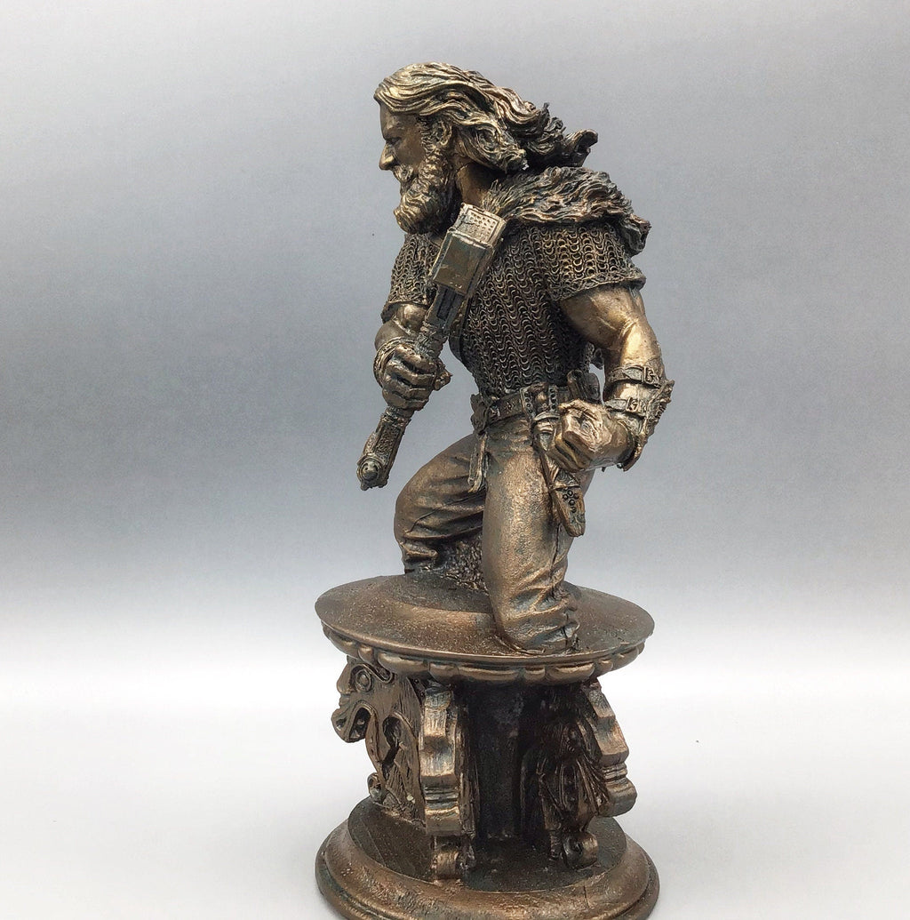 Thor Bust, Hand Painted Resin Sculpture | Norse Mythology Figurine | Myths and Legends God of Thunder Statue, Fantasy Art Home Decor