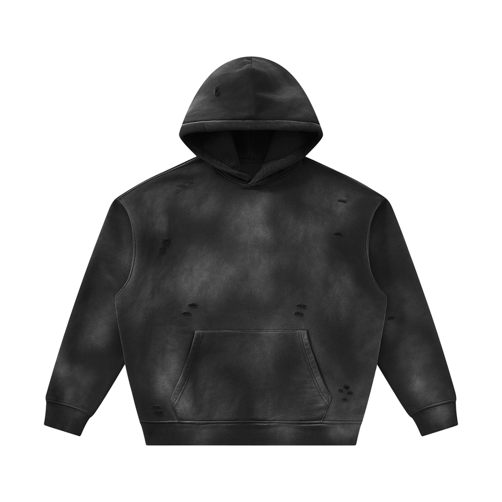 Loki & Ivy Unisex Sunfade Frayed Fleece Hoodie