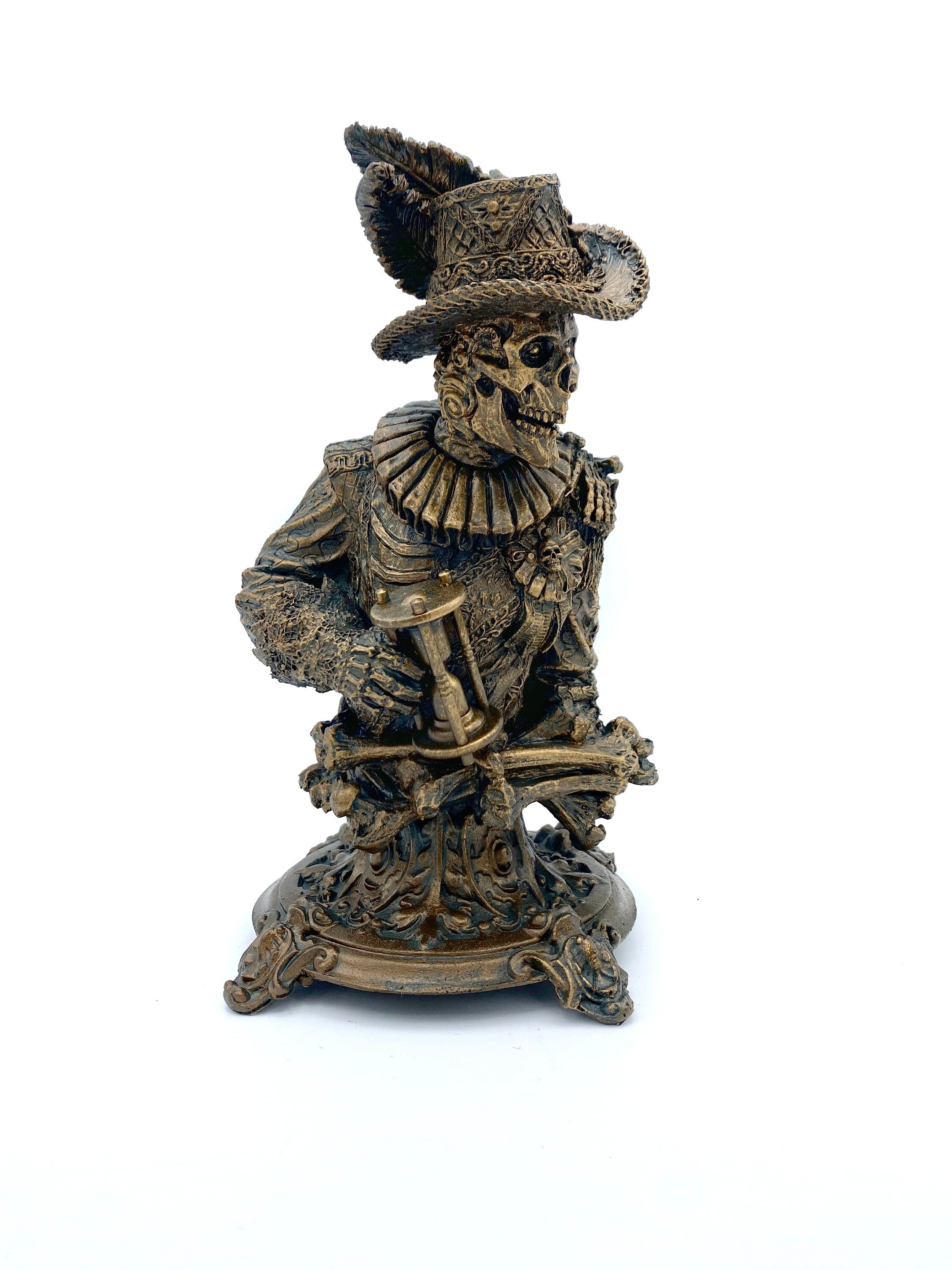 Masque of the Red Death Bust, Hand Painted Resin Sculpture | Edgar Allan Poe Gothic Halloween Figurine | Literary Gift and Spooky Home Decor