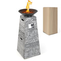 Tall Outdoor Fire Pit 48", Propane Fire Column, 30,000 BTU with Cover