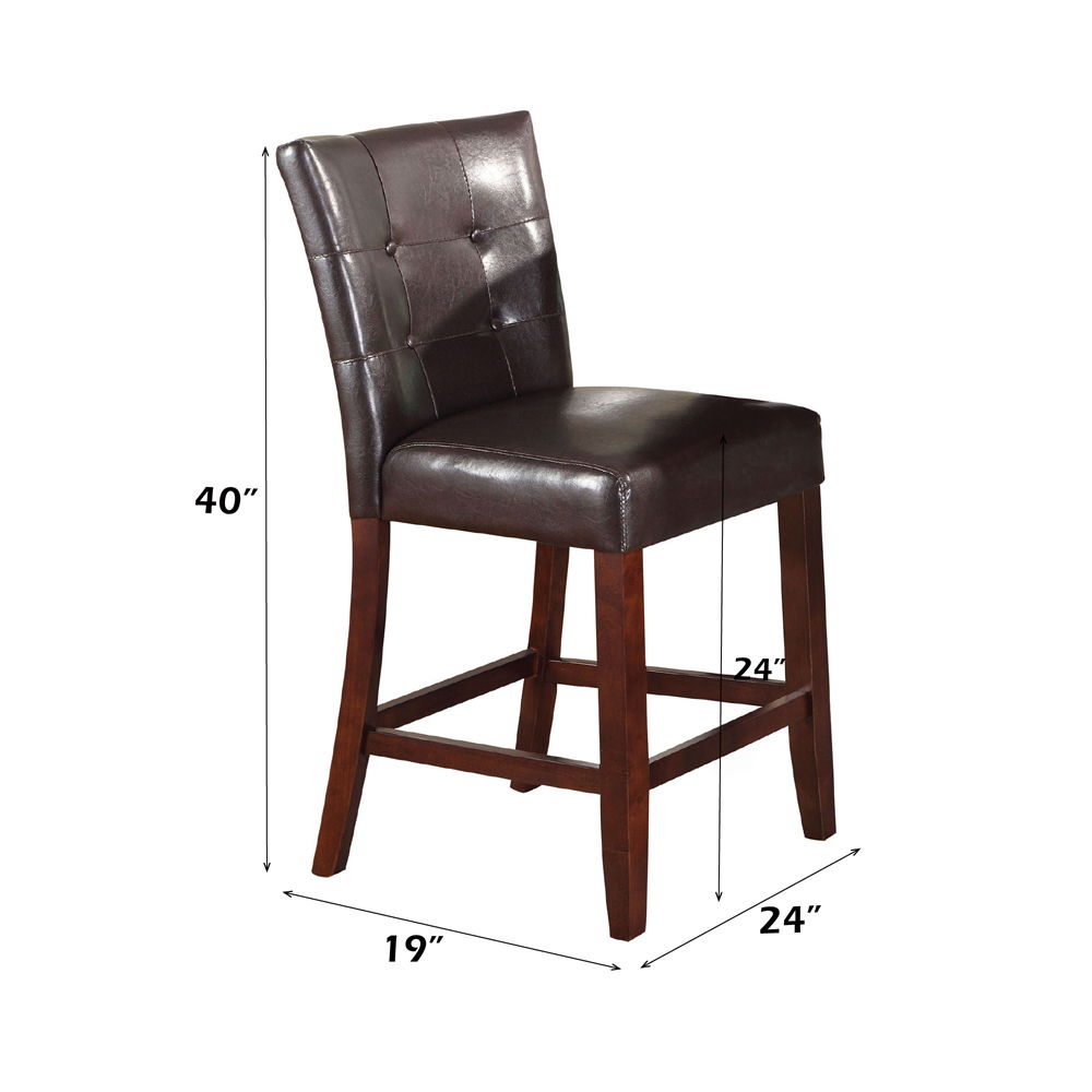 Britney - 20" Counter Height Chair (Set of 2) - Espresso Synthetic Leather & Walnut