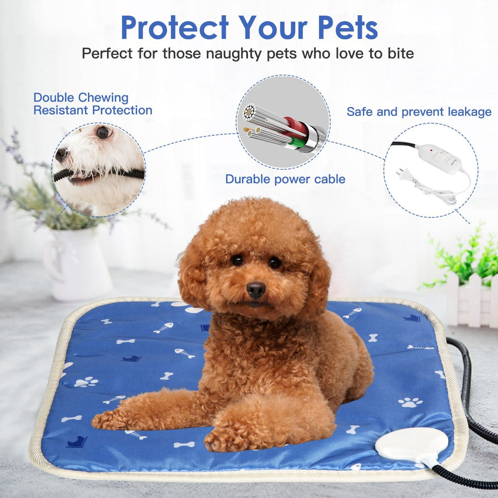Electric Pet Heating Pad – Waterproof, Adjustable Temp & Timer
