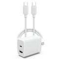 30W PD Dual Wall Charger + USB-C to USB-C