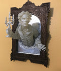 Gentleman Ghost in the Mirror Wall Plaque, Hand Painted Resin | Victorian Gothic Haunted Wall Art | for Halloween and Spooky Home Decor