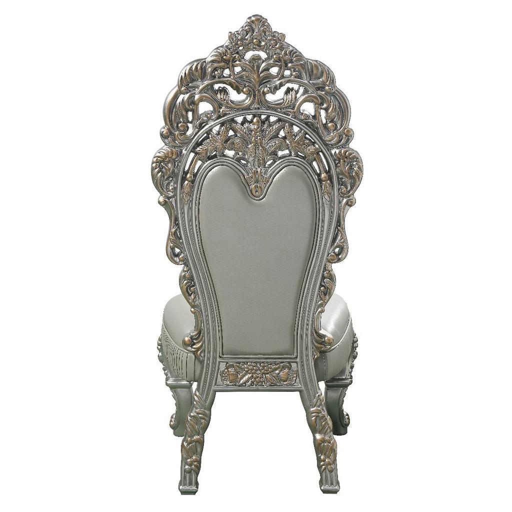 Sandoval - Side Chair (Set of 2) - Beige Synthetic Leather & Champagne