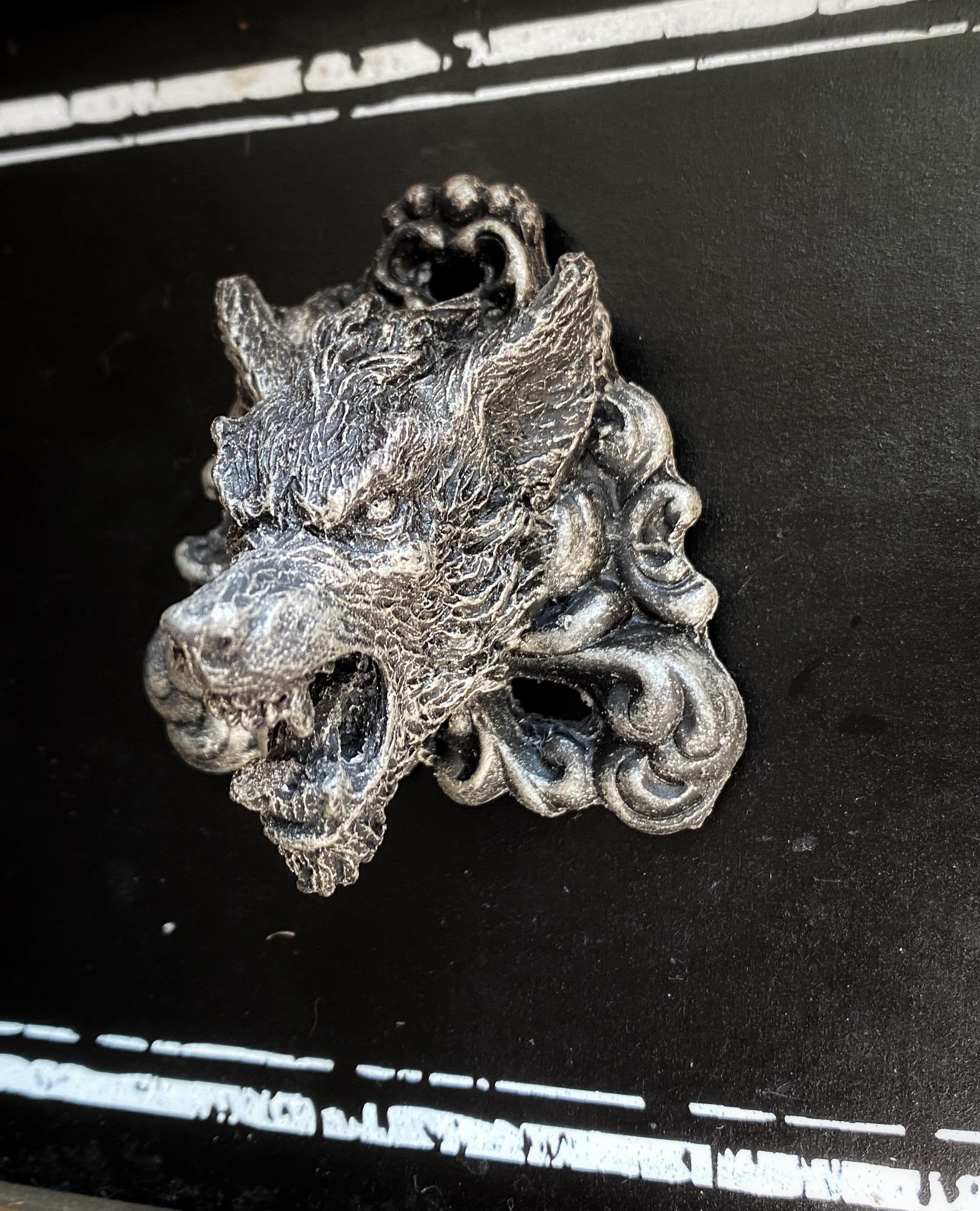 Werewolf Magnet, Hand Painted Resin Sculpture | Gothic Fantasy Decor | Werewolf Magnet for Fantasy and Gothic Decor