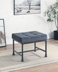 Brantley - Ottoman - Gray Velvet & Sandy Gray