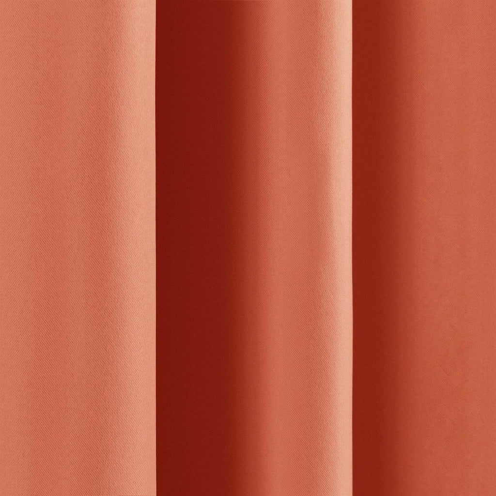 52 x 84 inch Solid Orange Apricot Thermal Blackout Curtain Panels - Set of 2