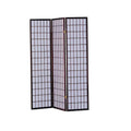 3-Panel Room Divider Asian Style Privacy Screen in Cherry Wood Finish