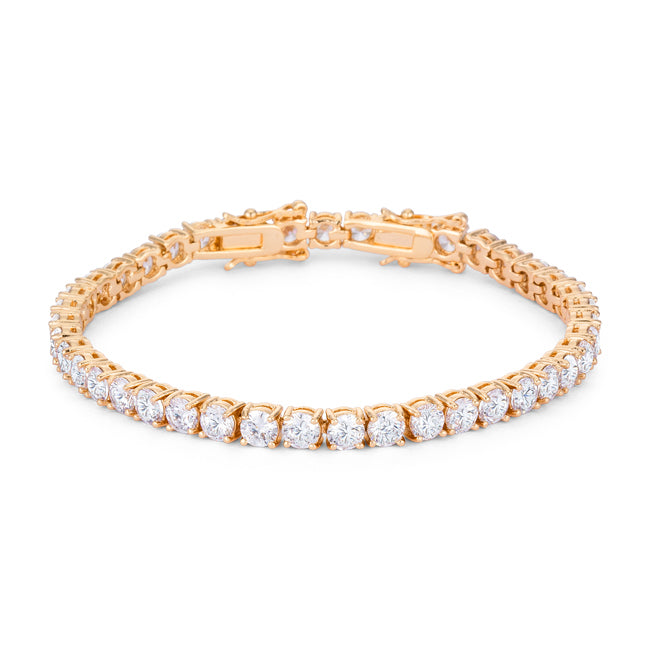 Avera 17.6 Ct Gold Plated Tennis Bracelet with Shimmering Round CZ