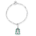 Christmas Tree 0.35ct CZ Holiday Charm Bracelet