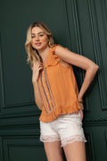 Bohera Audrey Anne Embroidered Frilled Top
