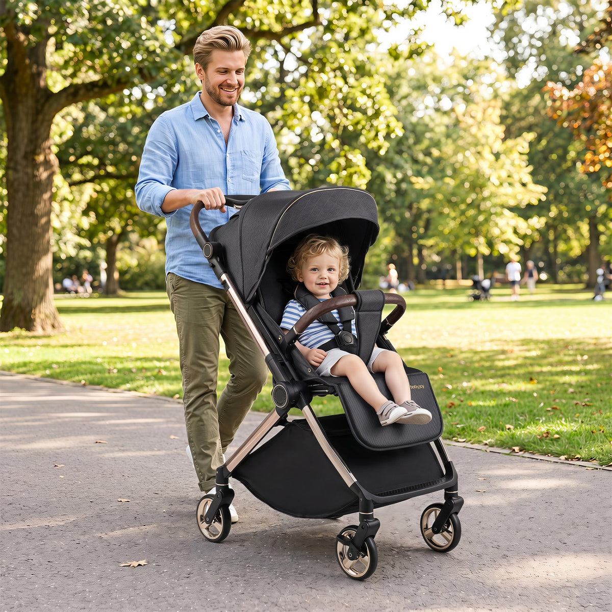 Reversible Handle Baby Stroller with Adjustable Canopy