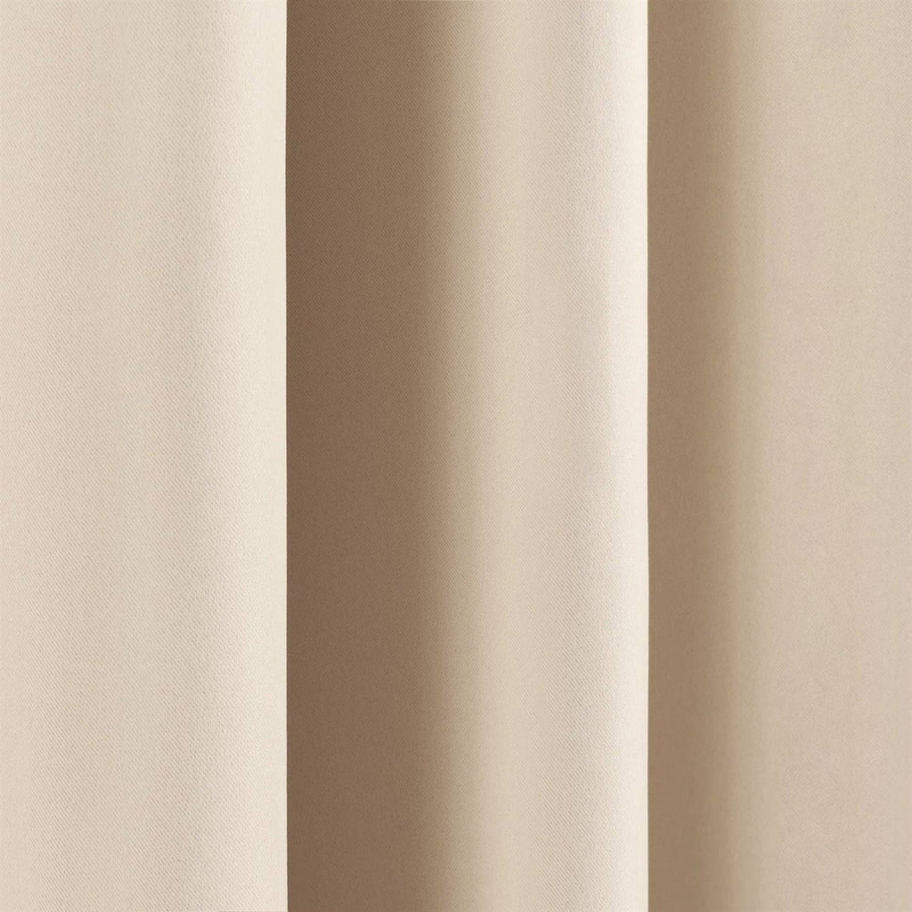 52 x 54 inch Solid Beige Cream Thermal Blackout Curtain Panels - Set of 2