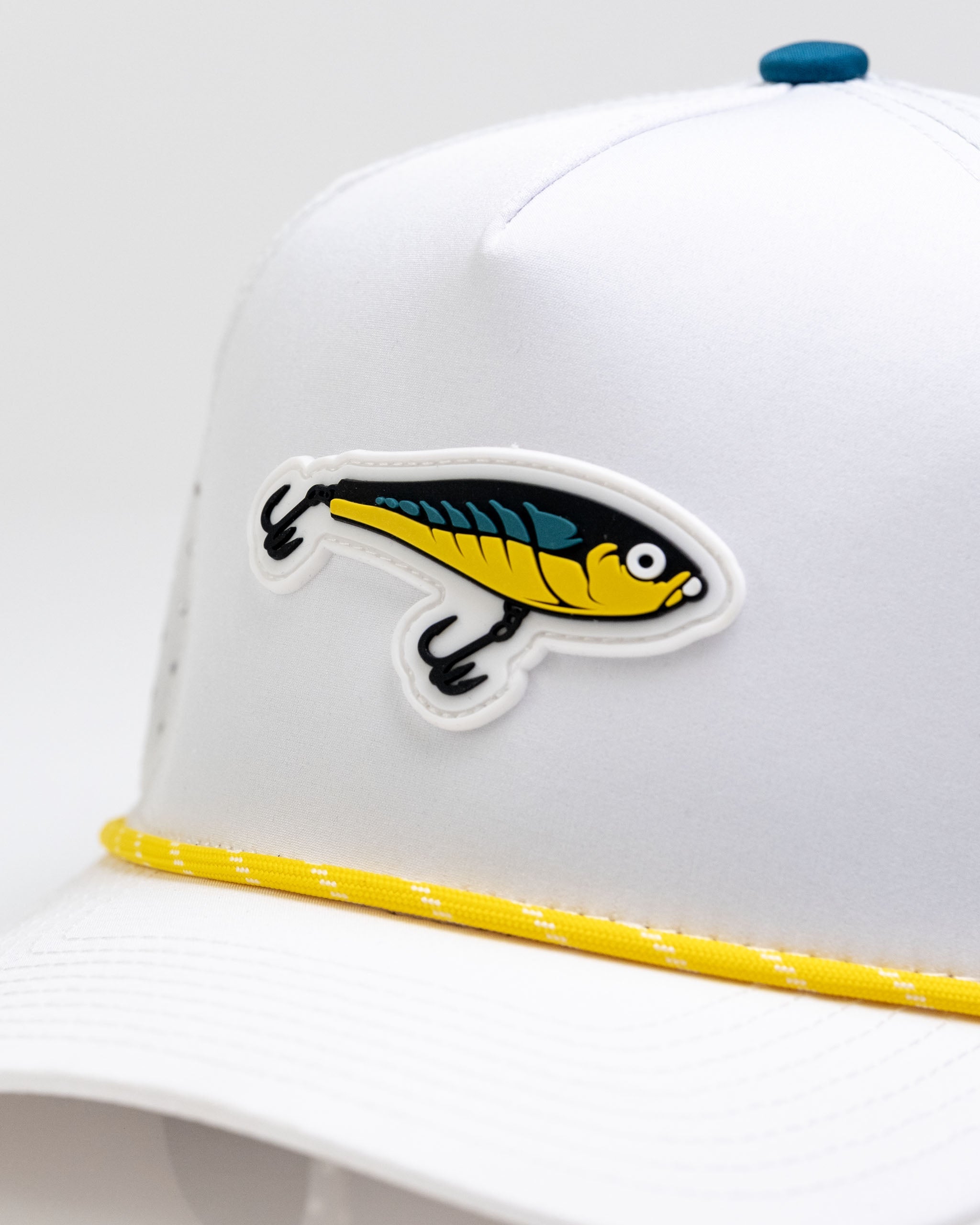 Fishing Lure White - Perforated Rope Hat