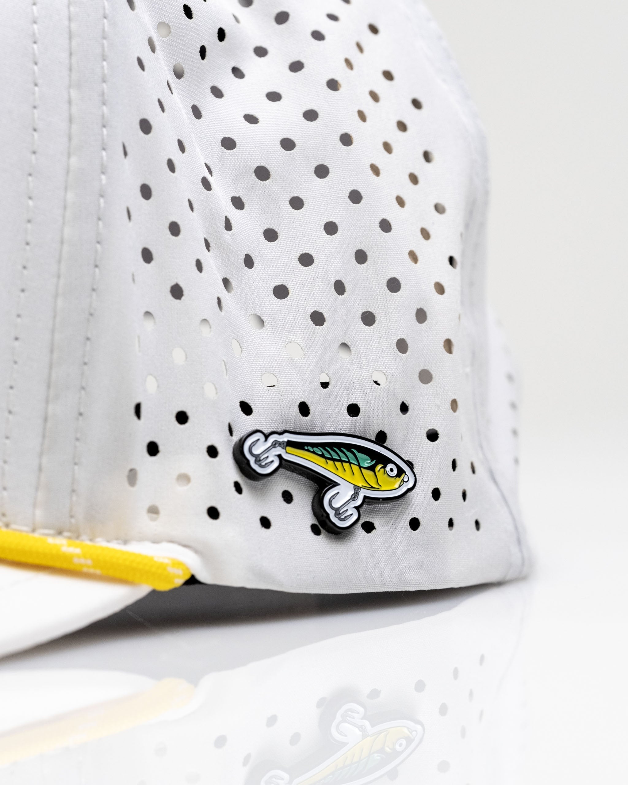 Fishing Lure White - Perforated Rope Hat