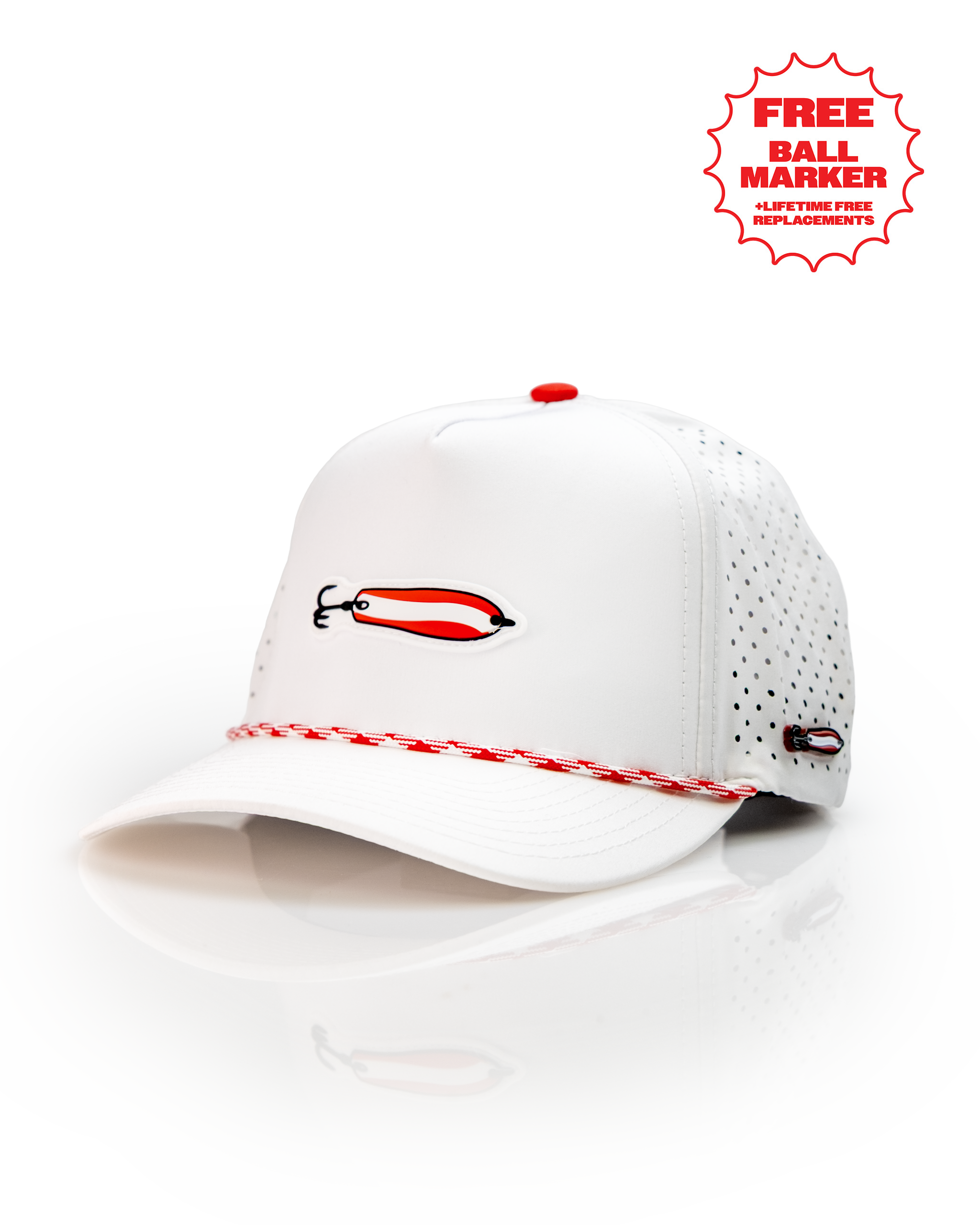 Dare Devil Spoon White - Perforated Rope Hat