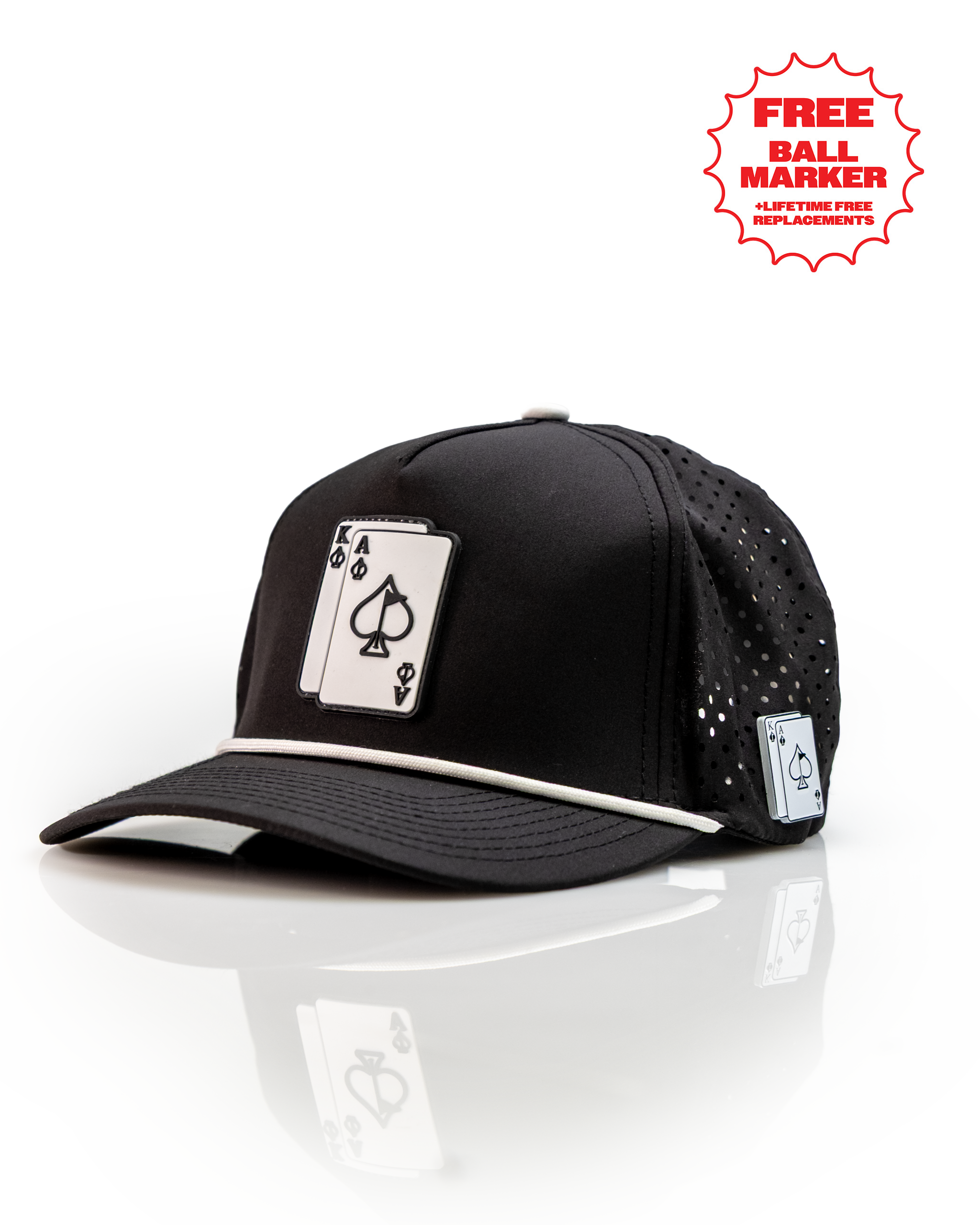 Ace/King Black - Perforated Rope Hat