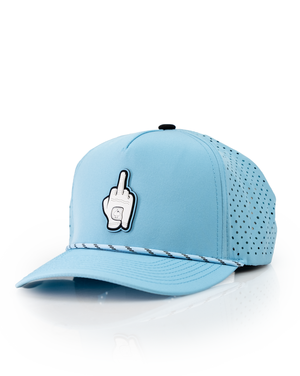 Middle Finger Baby Blue - Perforated Rope Hat