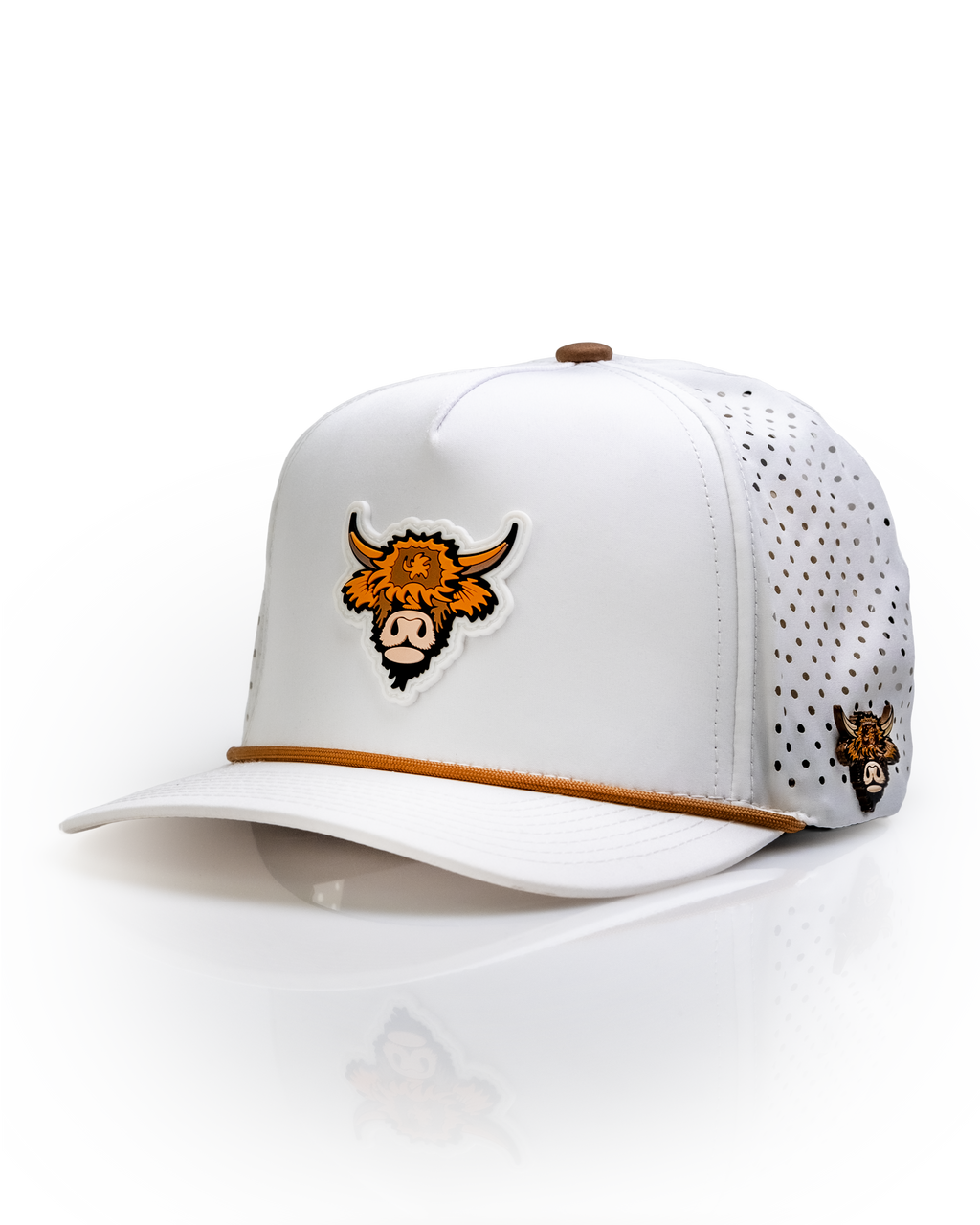 Highland Cow White - Perforated Rope Hat