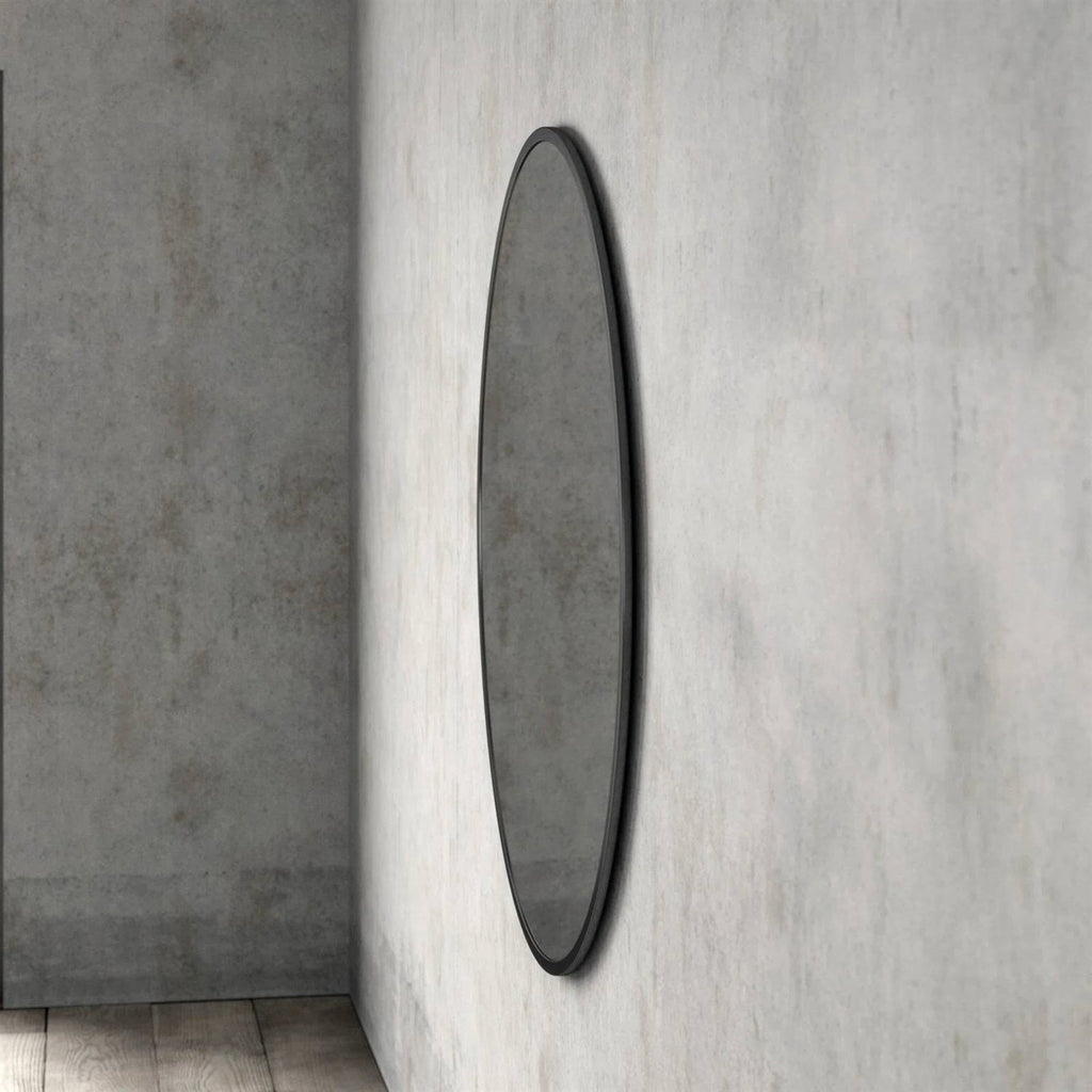 Round 42-inch Wall Mirror in Black - Living Room Bedroom Accent Bathroom Mirror