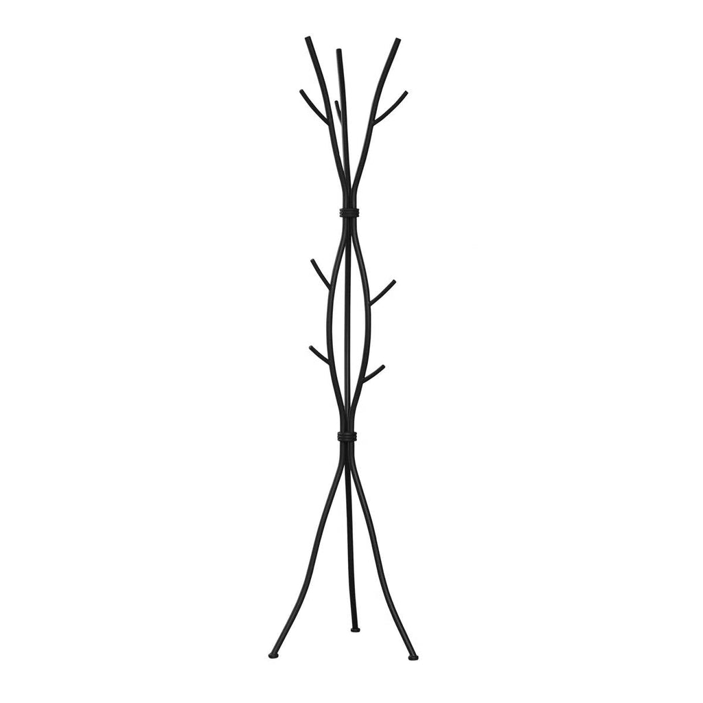 74-inch Freestanding Black Metal Coat Rack Entryway Hall Tree Umbrella Stand