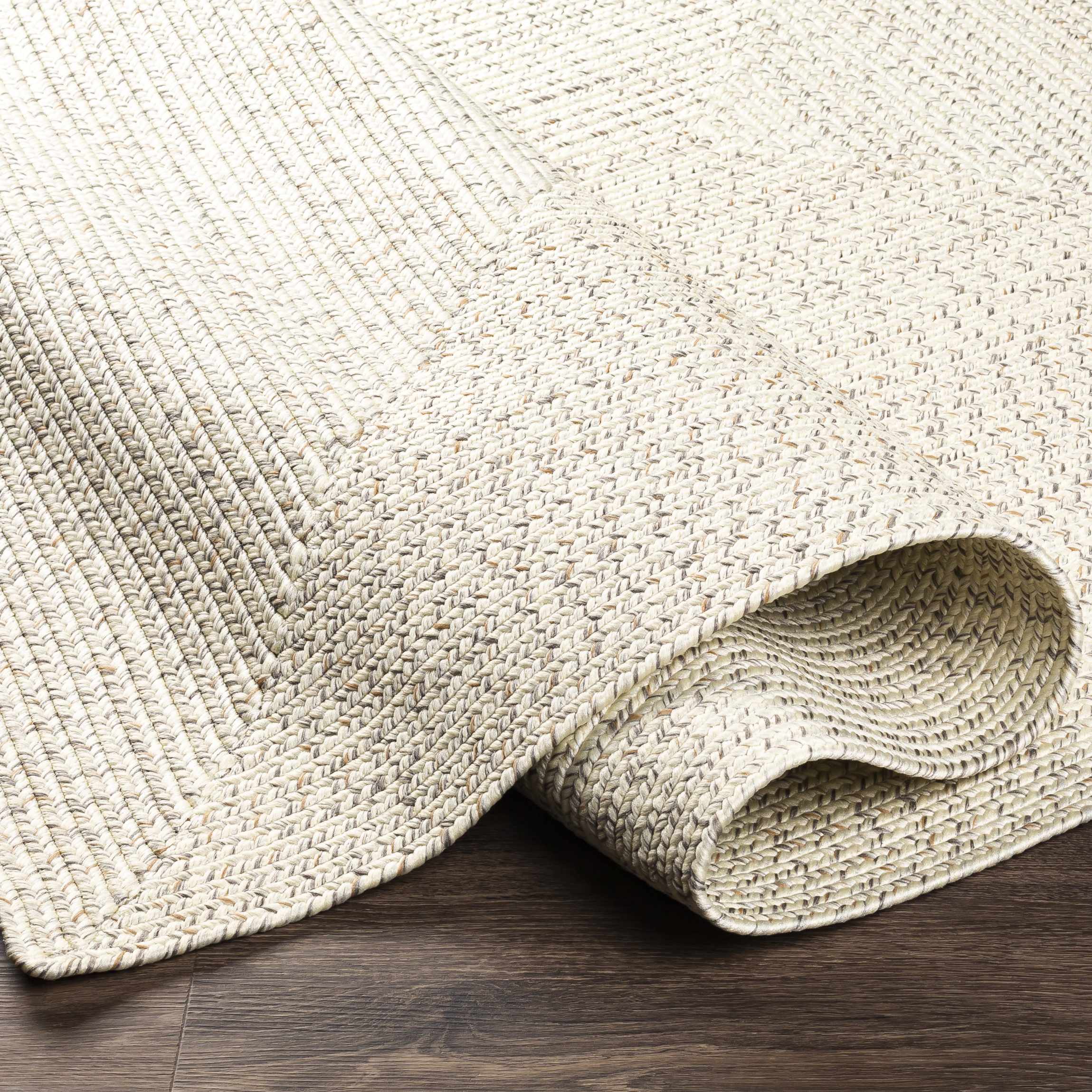 Beige Braided Faux Jute Outdoor Rug