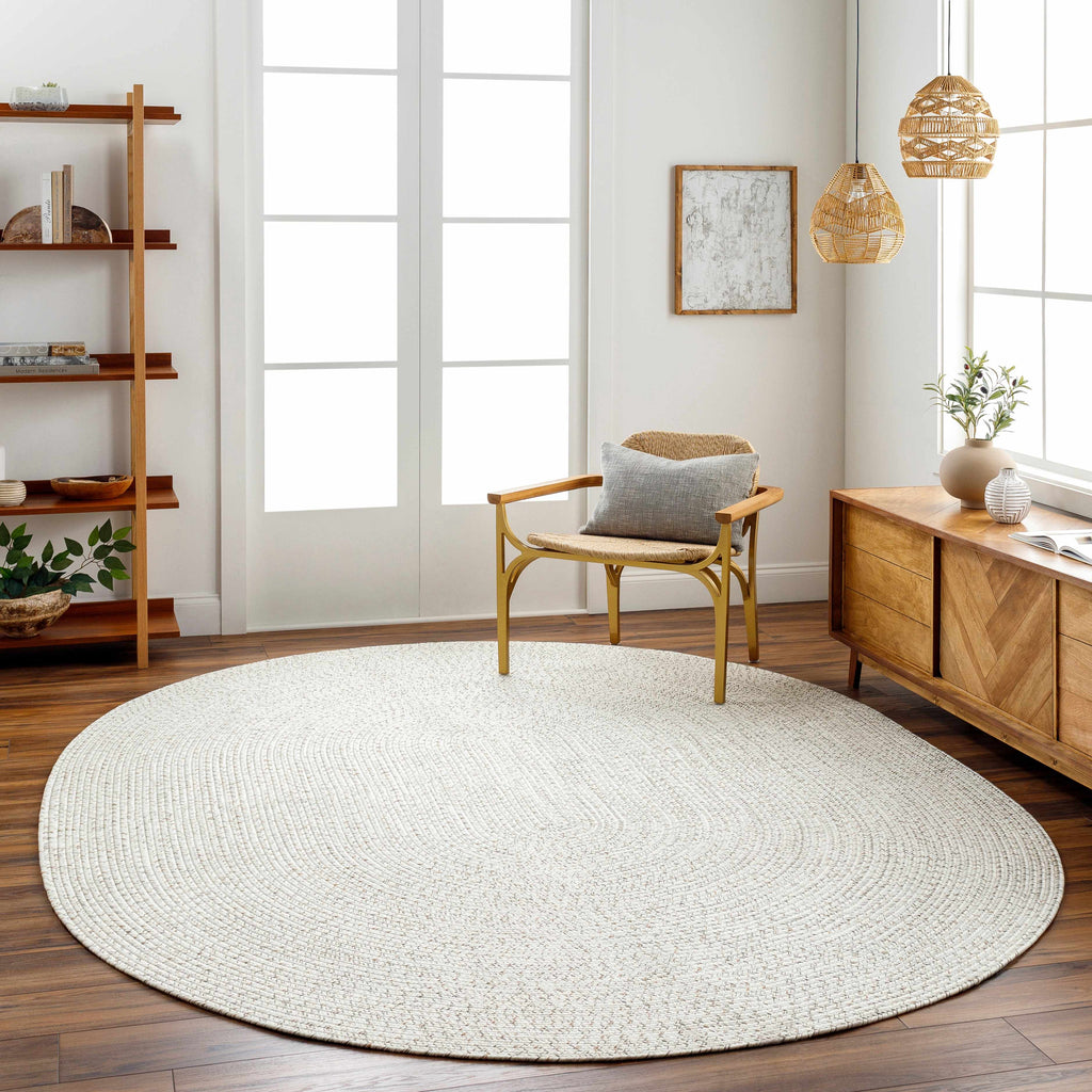 Beige Braided Faux Jute Outdoor Rug